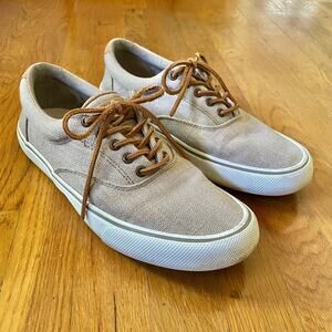 Sperry Men's Striper II CVO Canvas Hemp Sneakers in Taupe